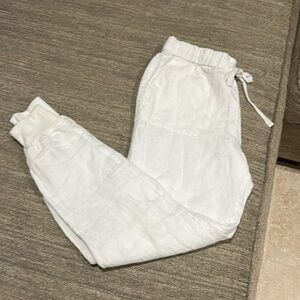 Joie White Linen Joggers. XXS